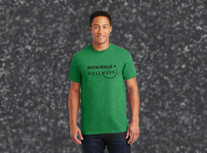 Custom imprinted Cotton T-Shirt for Baton Rouge, LA with a local business logo