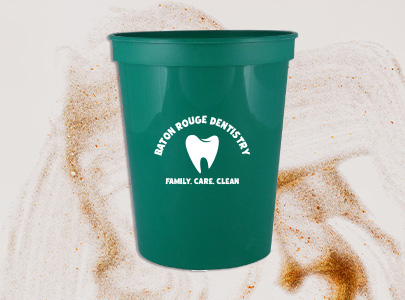Custom imprinted Stadium Cup for Baton Rouge, LA with a local business logo