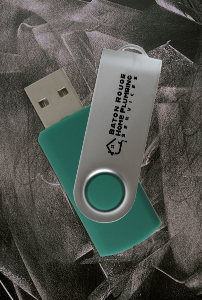 Custom imprinted USB Flash Drive for Baton Rouge, LA with a local business logo